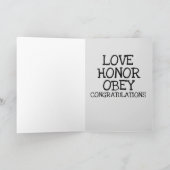 HANDCUFFEN WEDDING LOVE HONOR OBEY KAARTEN (Binnen)
