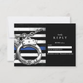 Handcuffs American Flag Police Graduation RSVP Kaartje (Voorkant)