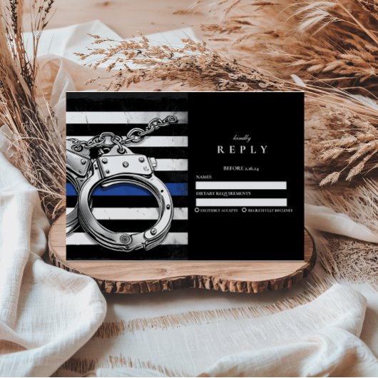 Handcuffs American Flag Police Graduation RSVP Kaartje
