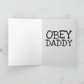 HANDCUFFS OBEY DADDY KINKY ROMANCE WENSKAARTEN KAART (Binnen)