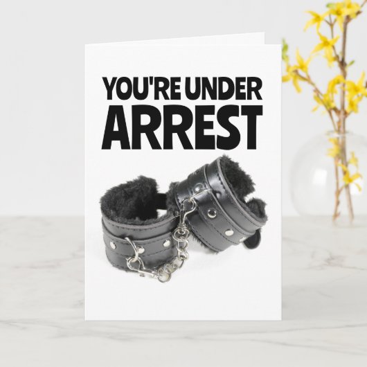 HANDCUFFS STOUTE VERJAARDAG VROUW KAARTEN (Gele Bloem)