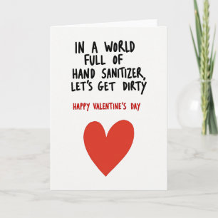 Handdesinfecterend vuile Valentijnkaart Kaart