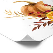 Handdesinfectie Station Bloemige Pompoenen Poster (Hoek)