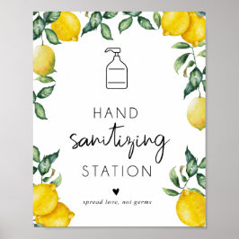 Handdesinfectie Station Citroenen Poster