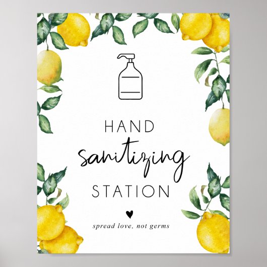 Handdesinfectie Station Citroenen Poster (Voorkant)