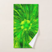 Handdoek Abstracte lijnen Groene bloem (Handdoek)