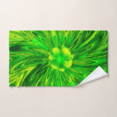 Handdoek Abstracte lijnen Groene bloem (Handdoek)