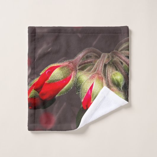Handdoek bloom rood en donker (Wasdoekje)