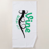 Handdoek. Echte wijnstokken serie. EÉN Strandlaken (Voorkant)