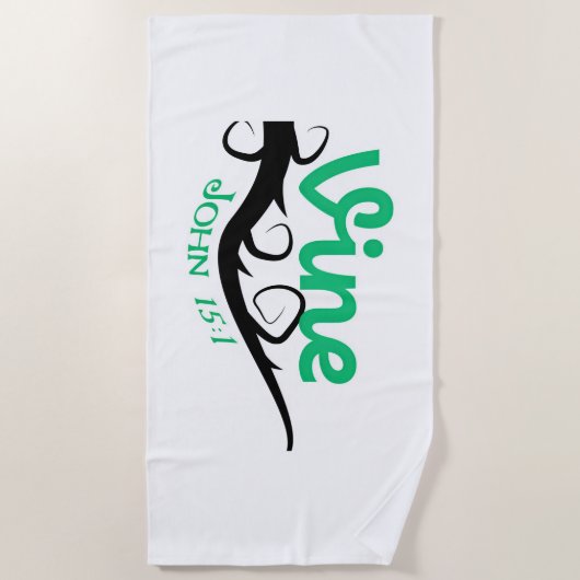 Handdoek. Echte wijnstokken serie. EÉN Strandlaken (Voorkant)