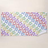 Handdoek - gekleurde sterren in rijen (Voorkant)