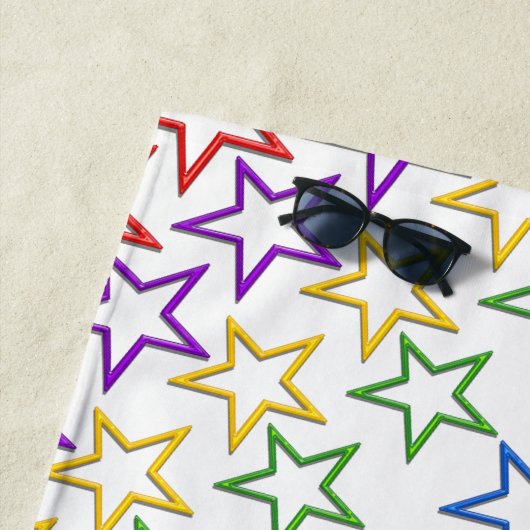 Handdoek - gekleurde sterren in rijen (In situ)