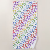 Handdoek - gekleurde sterren in rijen (Voorkant)