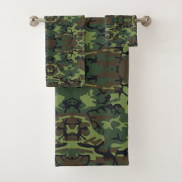 handdoek in groene camouflage sets