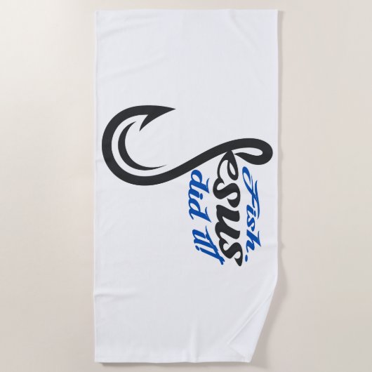 Handdoek. Jezus heeft het gedaan. Strandlaken (Voorkant)
