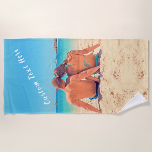 Handdoek met aangepaste foto en tekst - Vakantie (Voorkant)