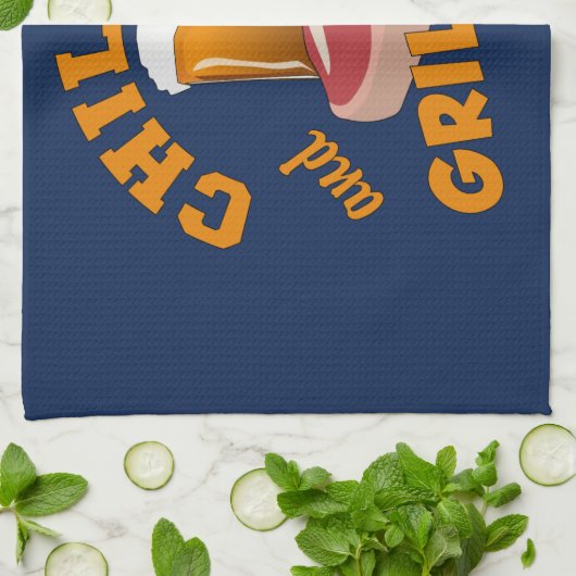 Handdoek met aangepaste naam voor koelen en grille (Gevouwen)