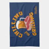 Handdoek met aangepaste naam voor koelen en grille (Verticaal)