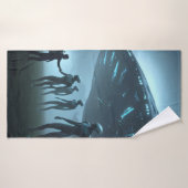 Handdoek met aliens. (Badhanddoek)