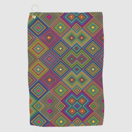 Handdoek met een levendig geometrisch patroon  (Voorkant)
