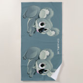 Handdoek met eigen naam Cute Koalas (Voorkant)