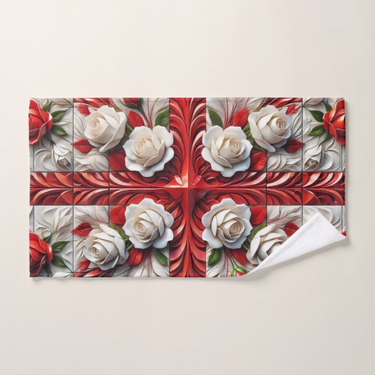 Handdoek met Engelse Rozen Design (Handdoek)