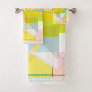 Handdoek met geometrische lijnvormen