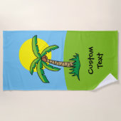 Handdoek met palmboom Cartoon (Voorkant)