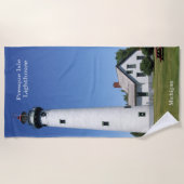 Handdoek met strand van Presque Isle Lighthouse (Voorkant)