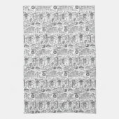 Handdoek met Tegel Tekeningen (Verticaal)