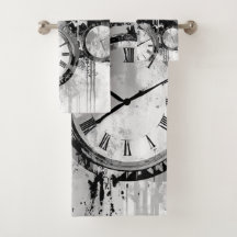 handdoek met uurwerk