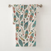 Handdoek met veermotief Rustieke stam-badkameracce (Insitu)