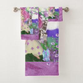 Handdoek met Young Girl met Flowers