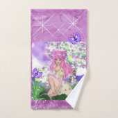 Handdoek met Young Girl met Flowers (Handdoek)