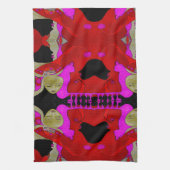 Handdoek of washandje in rood en zwart (Verticaal)