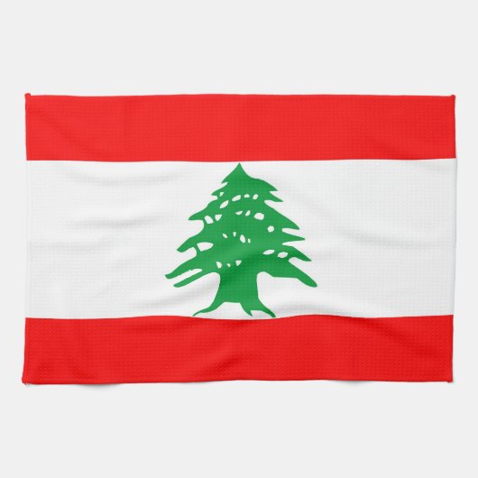 handdoek onder de vlag van libanon (Horizontaal)