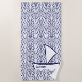 Handdoek op Waves Beach Towel (Voorkant)