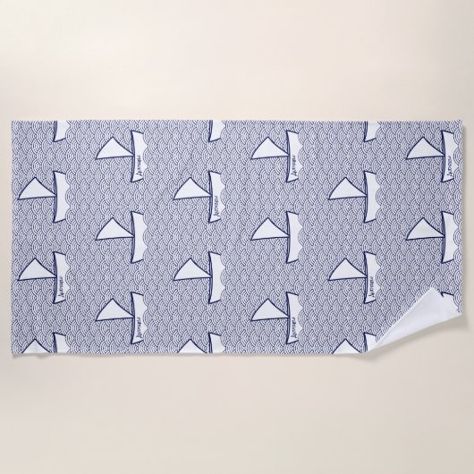 Handdoek op Waves Beach Towel - Small Pattern (Voorkant)