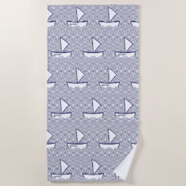 Handdoek op Waves Beach Towel - Small Pattern