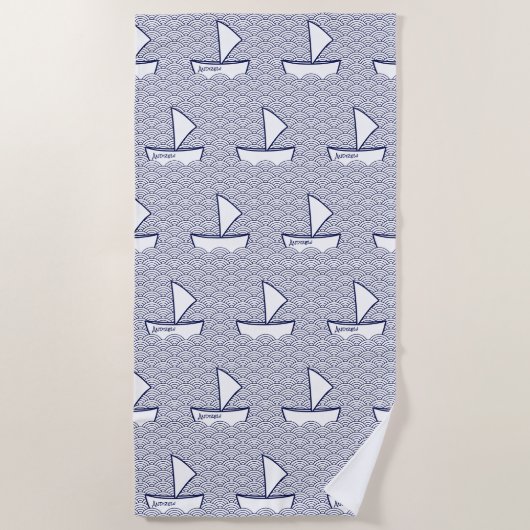 Handdoek op Waves Beach Towel - Small Pattern (Voorkant)