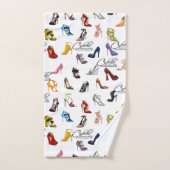 Handdoek Set Assepoester Quote Schoenen Hakken Pom (Handdoek)