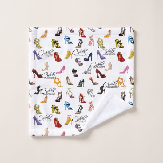 Handdoek Set Assepoester Quote Schoenen Hakken Pom (Wasdoekje)