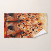 Handdoek set - Five Lion Cubs artwork (Handdoek)