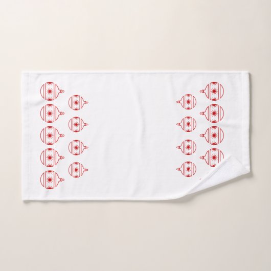 Handdoek Set - Rode Kerst Orbs (Handdoek)