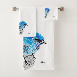 Handdoek Sets : Blauwe Vogel