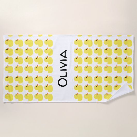 Handdoek van het Strand van de "rubberEend" de (Voorkant)