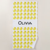 Handdoek van het Strand van de "rubberEend" de (Voorkant)