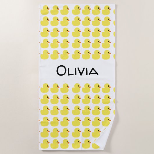 Handdoek van het Strand van de "rubberEend" de (Voorkant)