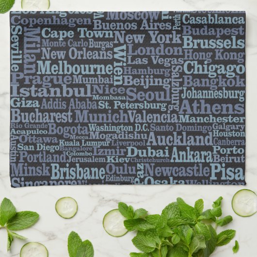 Handdoek van World Cities (Gevouwen)