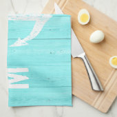 Handdoek voor anker met een vaartuig | turkooizen  (Quarter Fold)